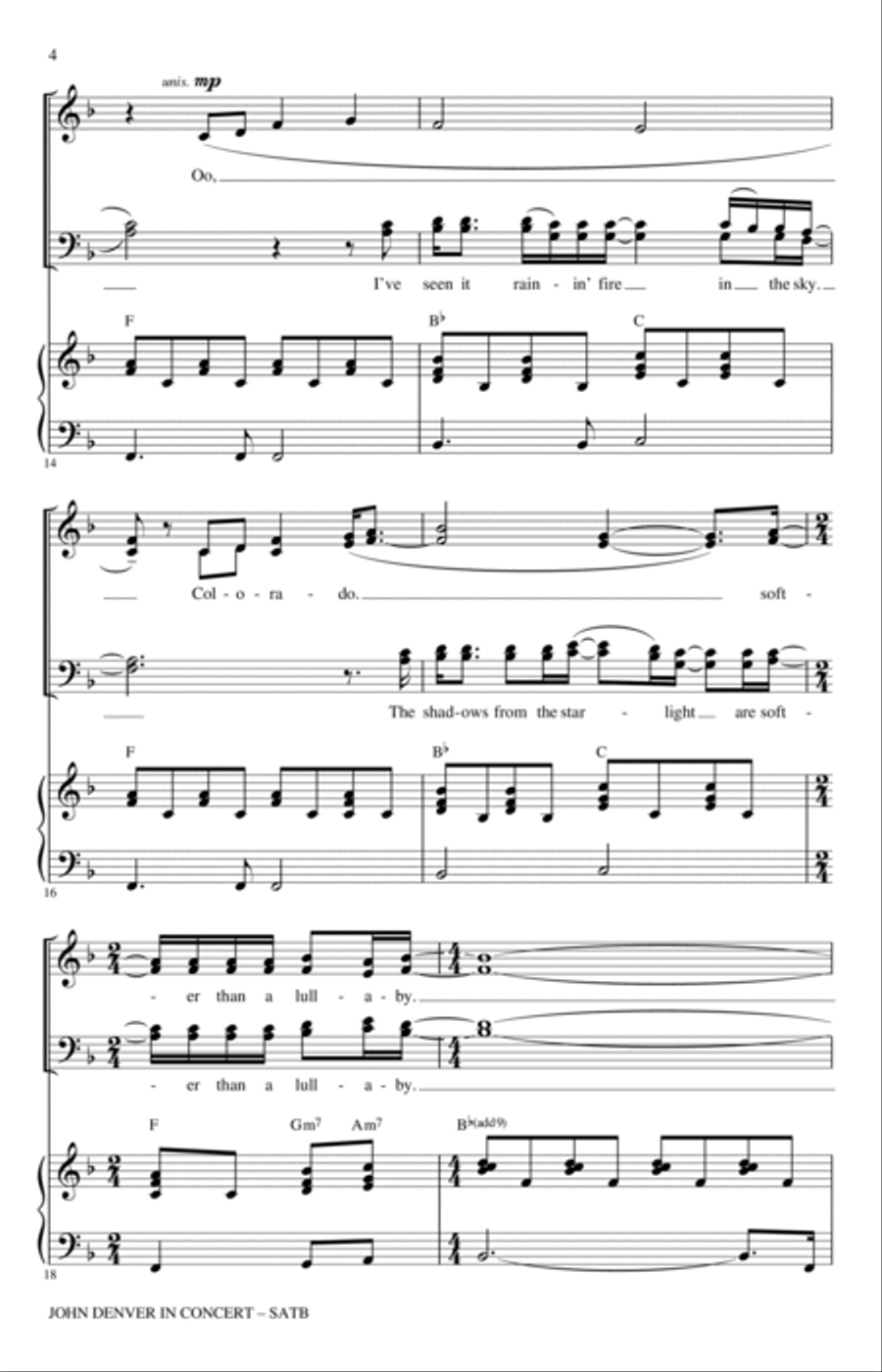 John Denver In Concert (arr. Alan Billingsley) 4-Part scores gallery preview page 3