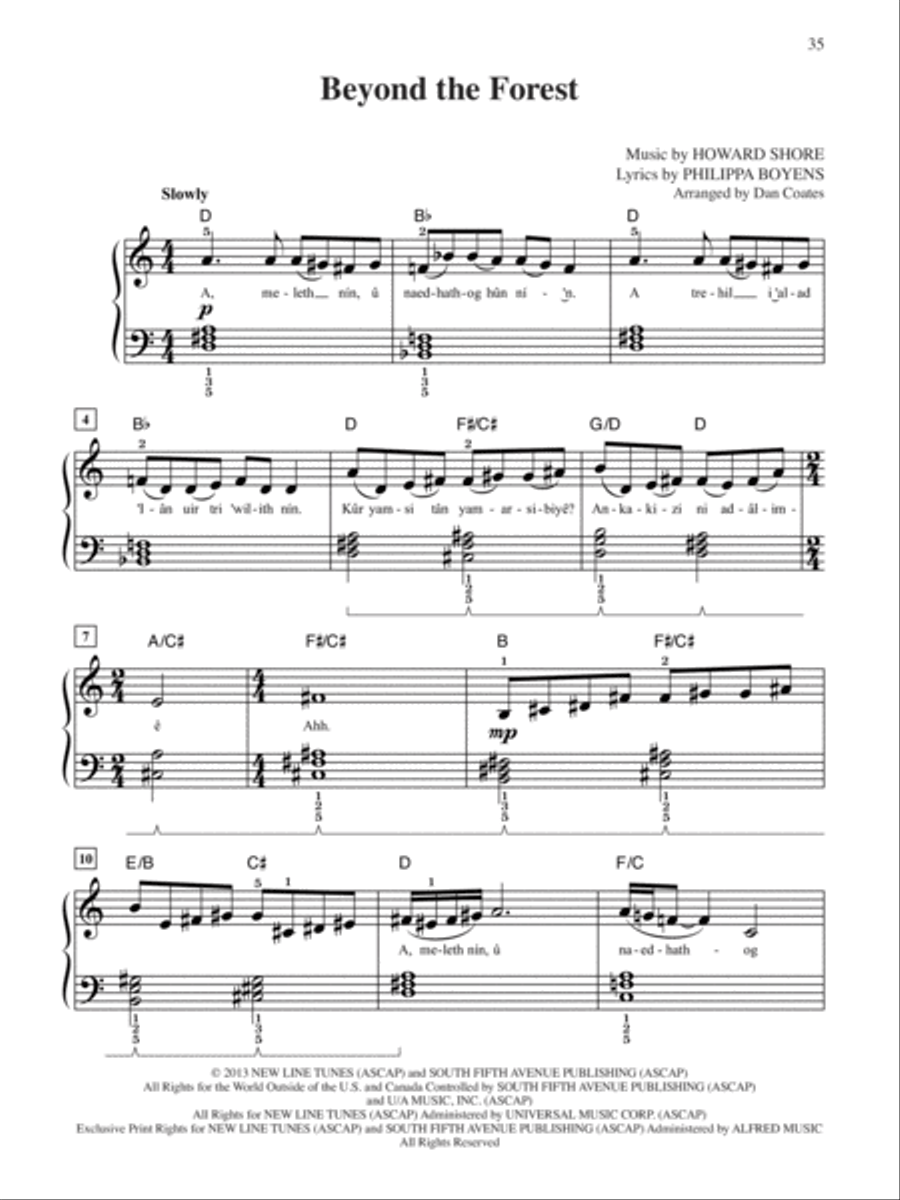 The Hobbit -- The Desolation of Smaug Easy Piano scores gallery preview page 5