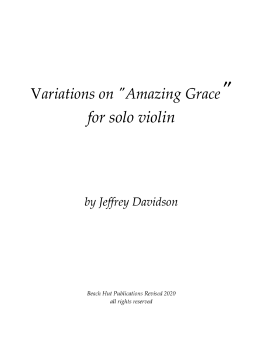 Variations on "Amazing Grace" for solo violin image number null