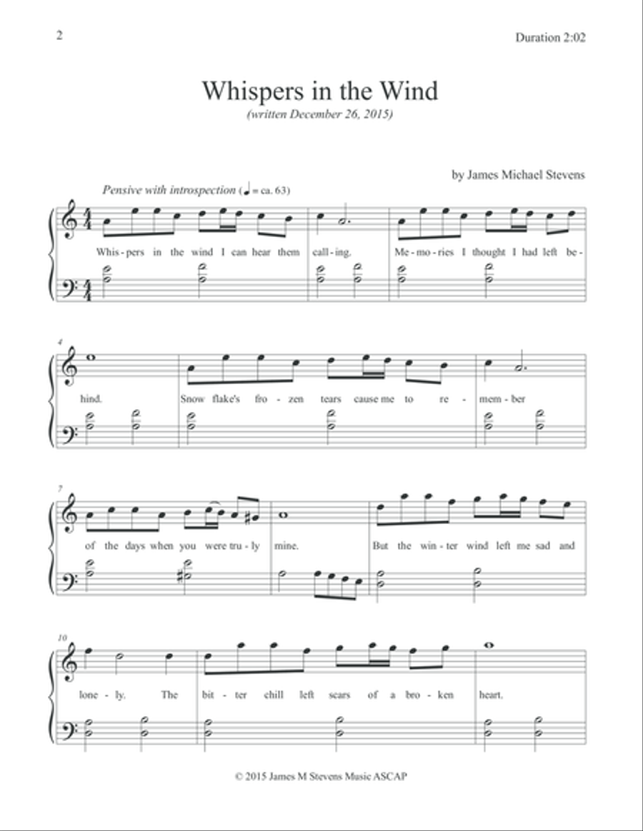 Whispers in the Wind Whispers in the Wind Voice scores gallery preview page 2