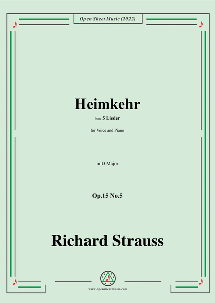 Richard Strauss-Heimkehr,in D Major image number null