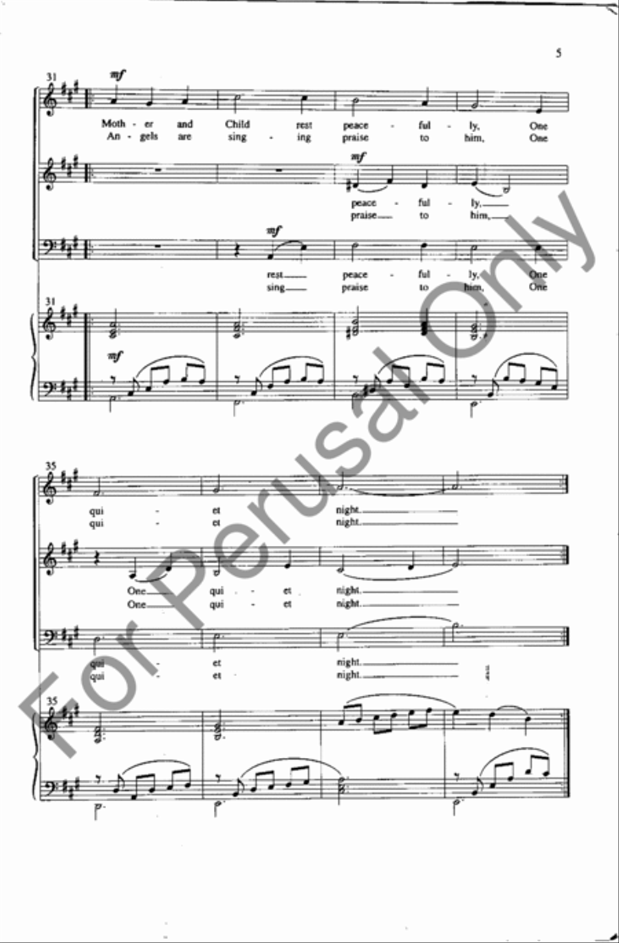 One Quiet Night 3-Part scores gallery preview page 5