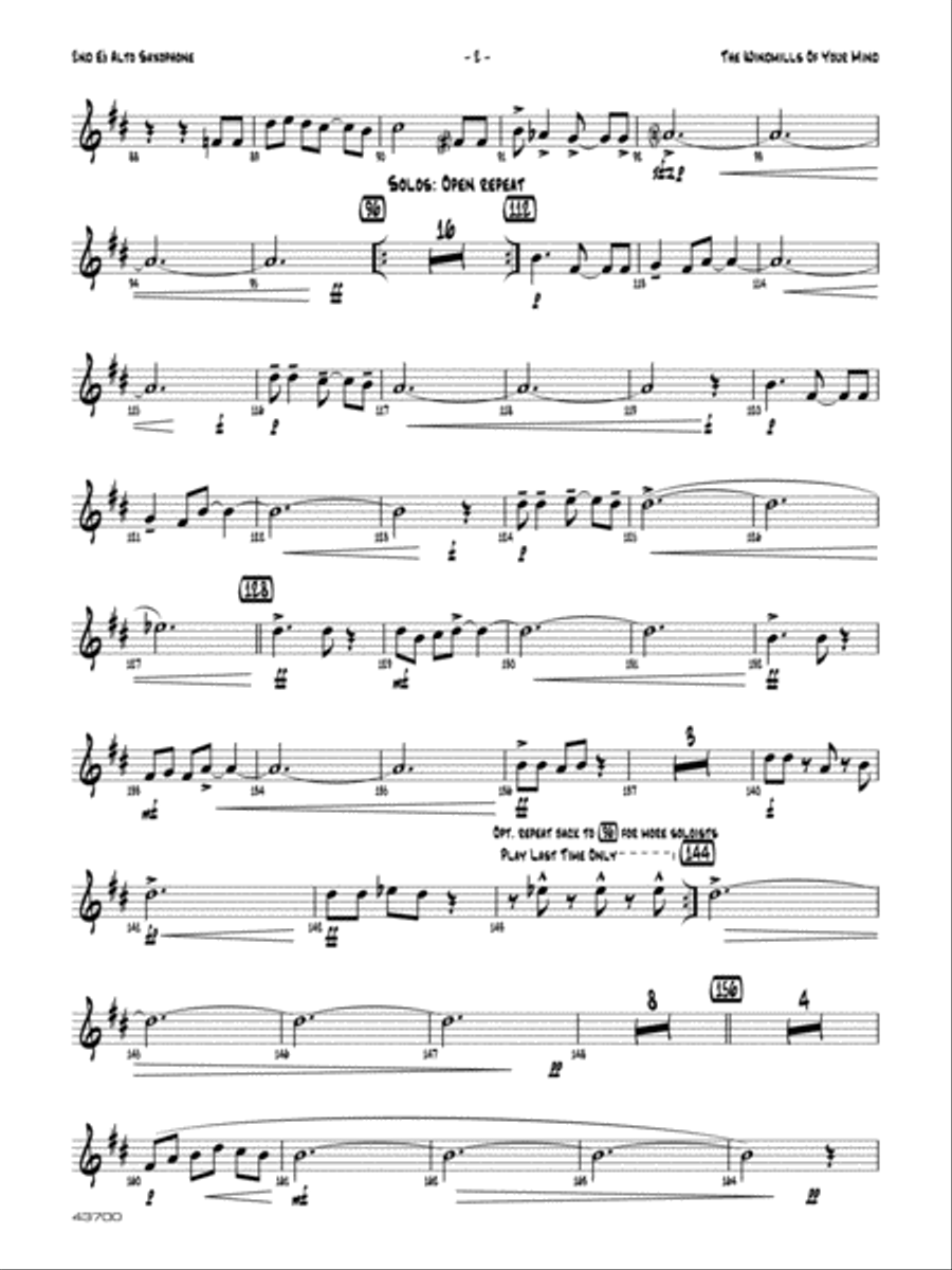 Windmills of sales your mind saxophone