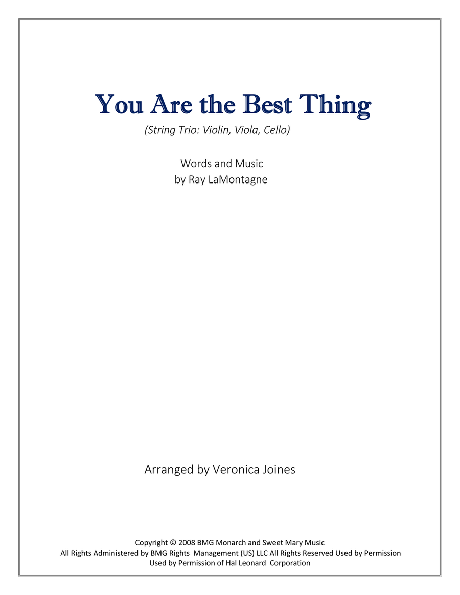 You Are The Best Thing You Are The Best Thing String Trio scores gallery preview page 1