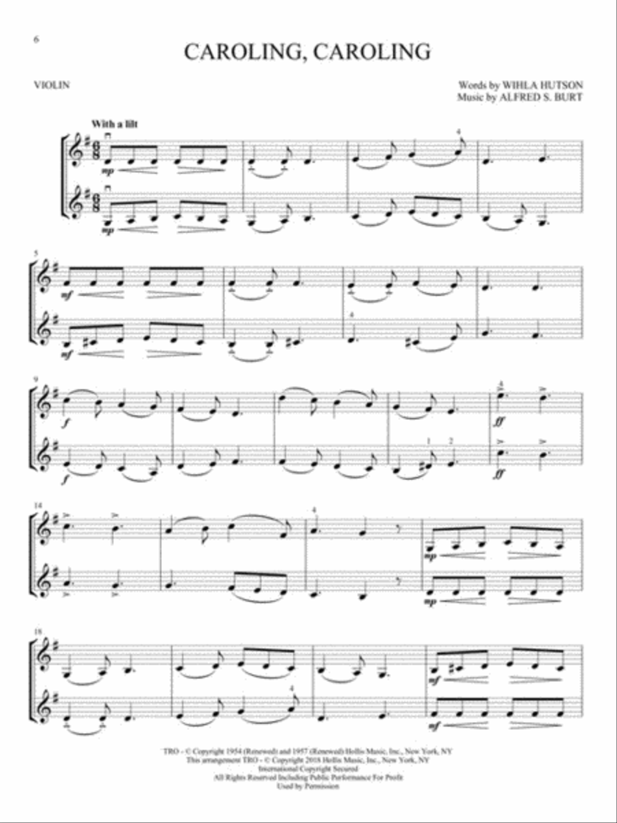 Christmas Favorites for Violin Duet String Duet scores gallery preview page 4
