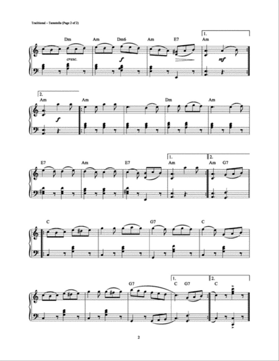 Tarantella (Italian Wedding Dance) Piano Solo scores gallery preview page 2