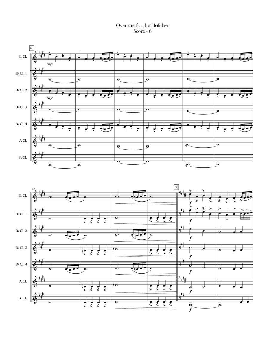 Overture for the Holidays (for Clarinet Choir) Clarinet Choir scores gallery preview page 6