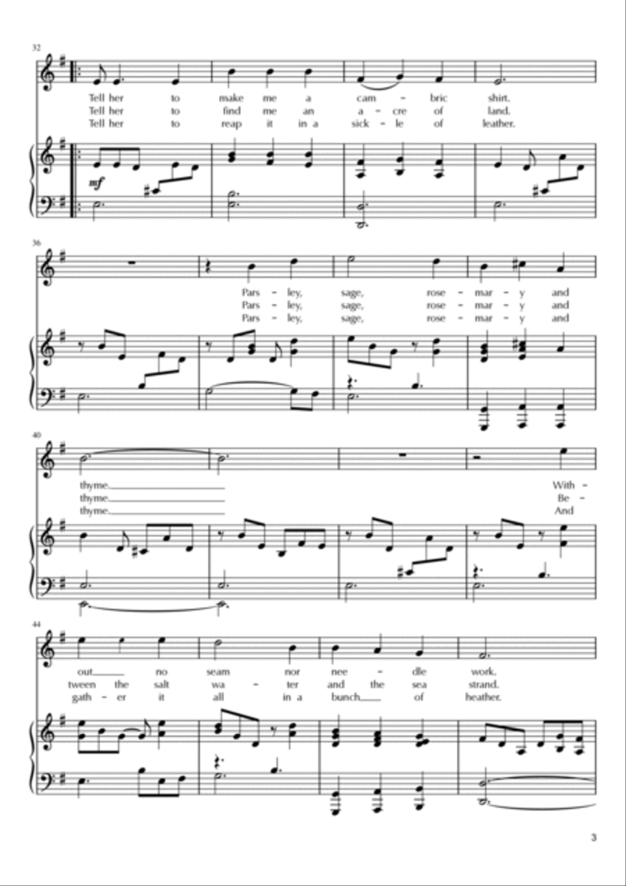 Scarborough Fair/canticle Voice scores gallery preview page 3