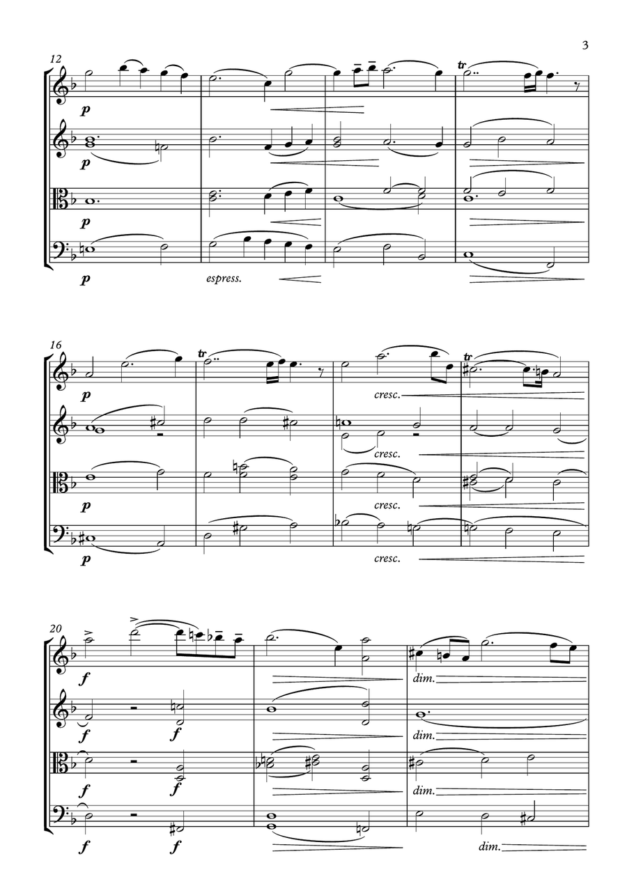 Sarabande et Tambourin - Jean Marie Leclair - For Strings Quartet ( Full Score and Parts) String Quartet scores gallery preview page 3