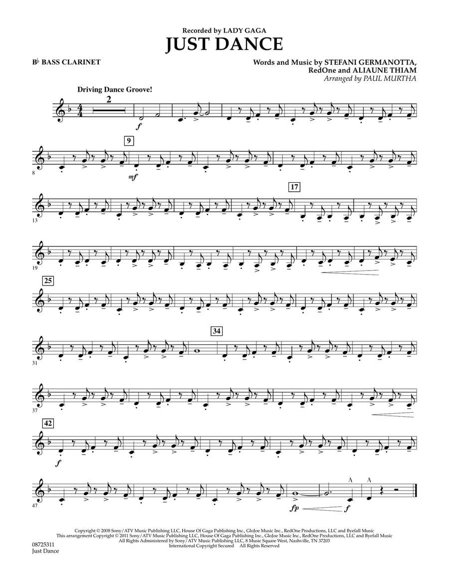 Just Dance - Bb Bass Clarinet