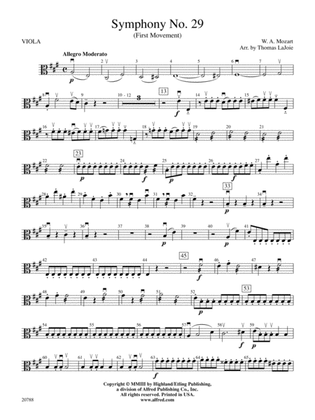 Symphony No. 29 (1st Movement): Viola