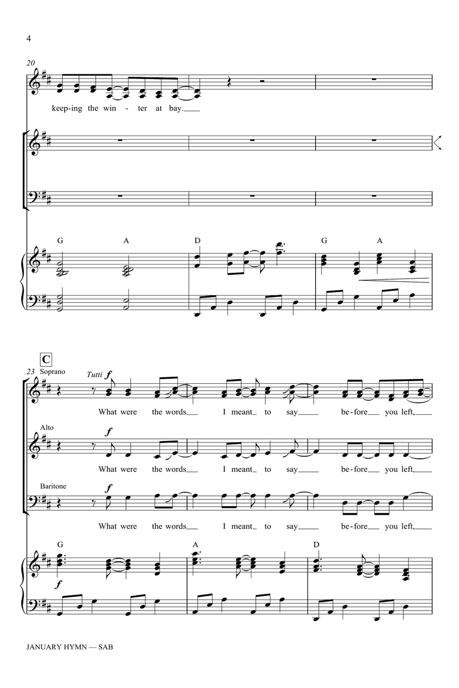 January Hymn (arr. Keith Sinclair) 3-Part scores gallery preview page 4