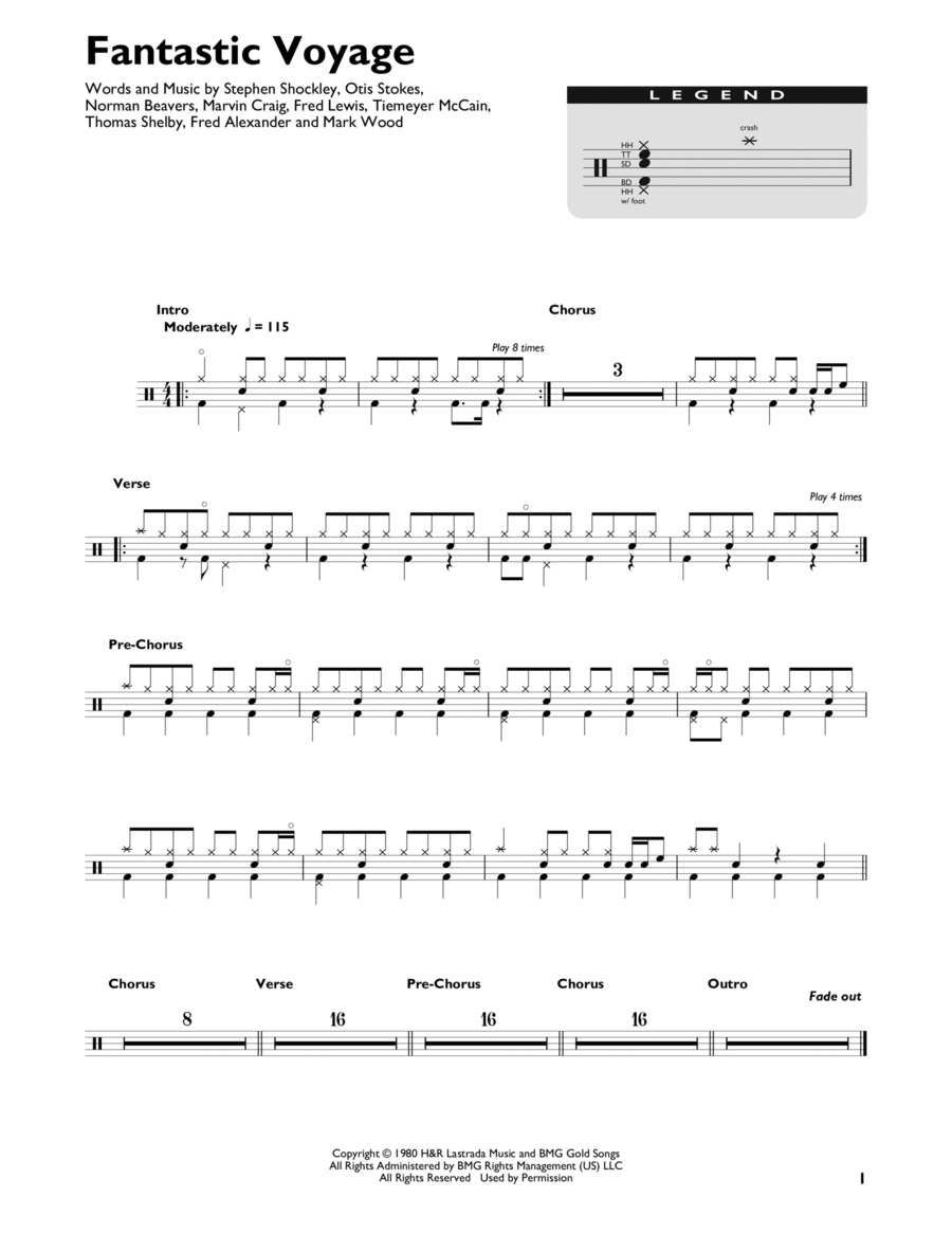 Fantastic Voyage Drum Set scores gallery preview page 1