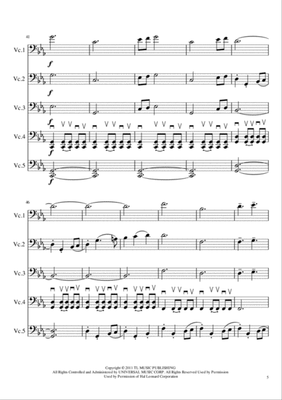 Game Of Thrones Cello Solo scores gallery preview page 5