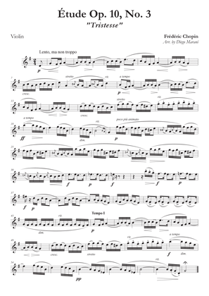 Etude Op. 10, No. 3 for Violin & Piano