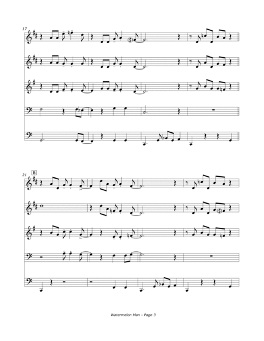 Watermelon Man Watermelon Man Brass Ensemble scores gallery preview page 4