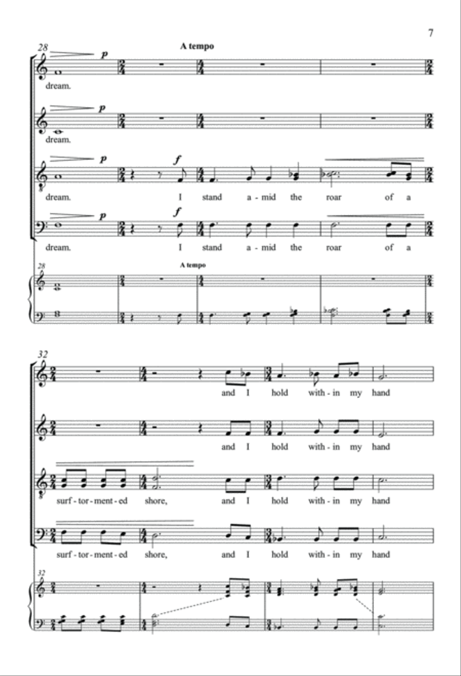 A Dream Within a Dream 4-Part scores gallery preview page 6