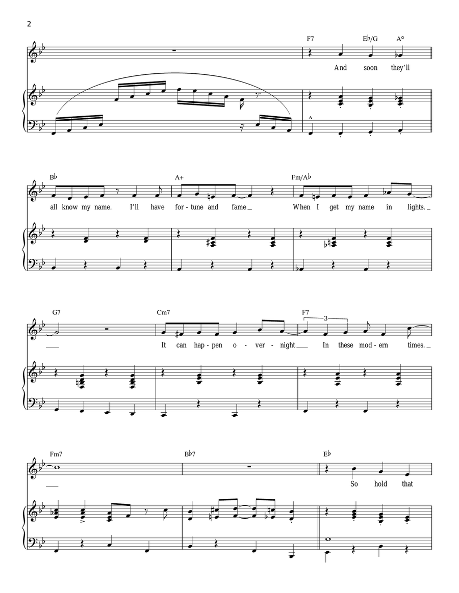 When I Get My Name In Lights Voice scores gallery preview page 2