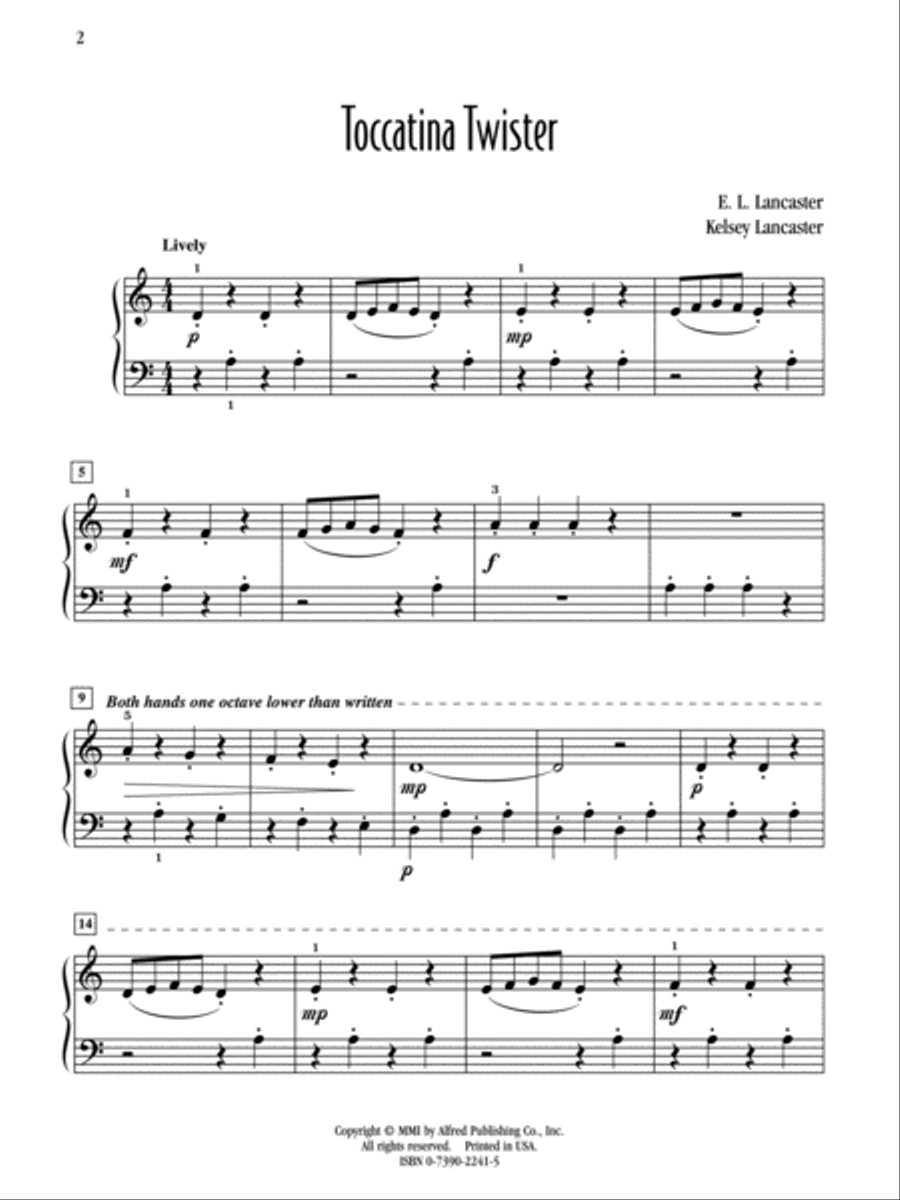 Toccatina Twister Easy Piano scores gallery preview page 2