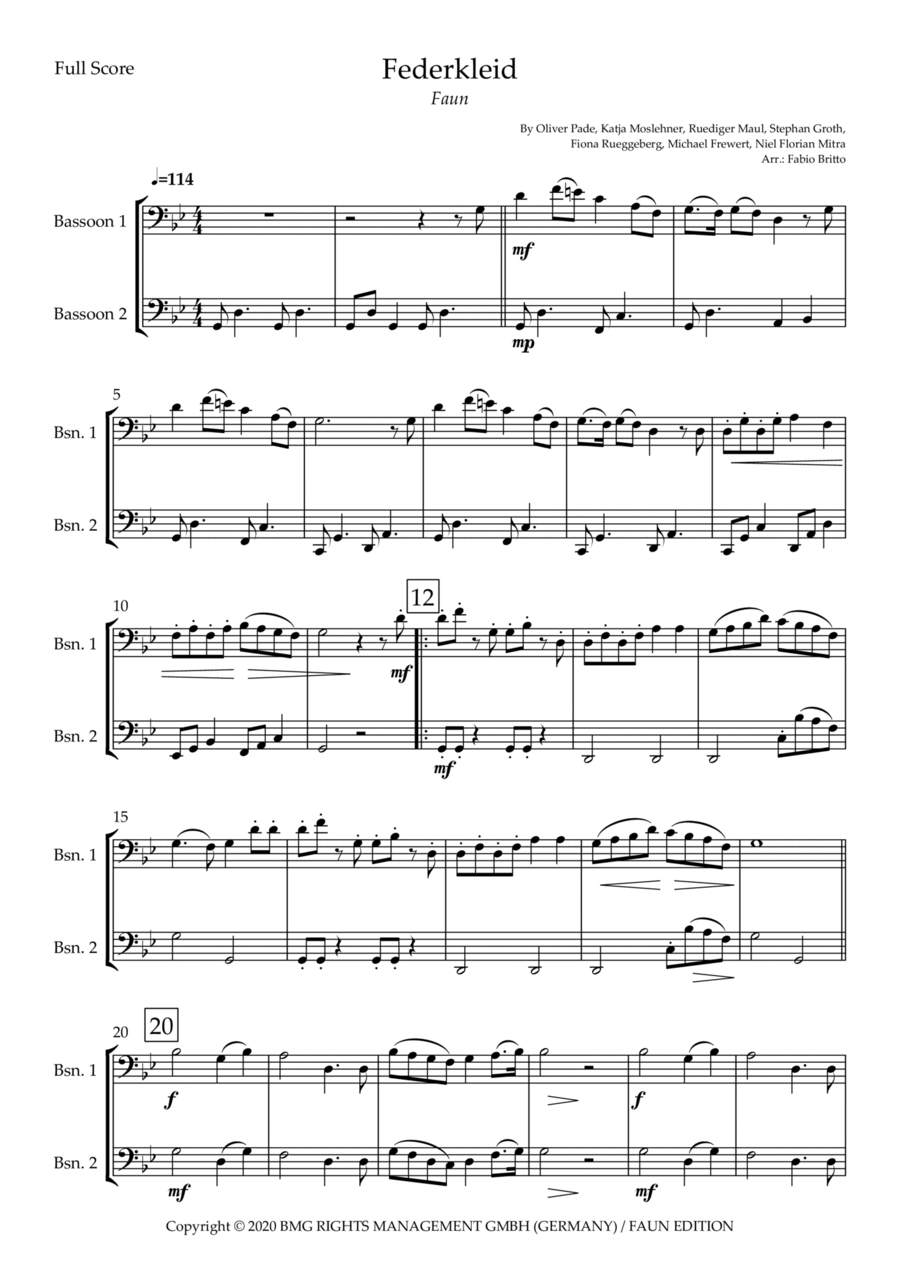 Federkleid Woodwind Duet scores gallery preview page 1