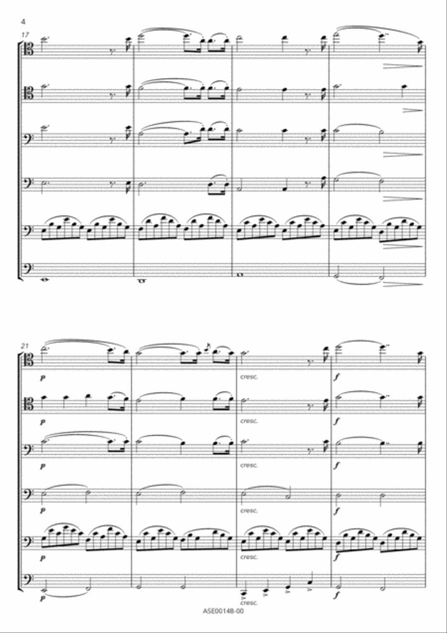 Cantique de Noël for cello ensemble (parts unmarked) String Orchestra scores gallery preview page 6