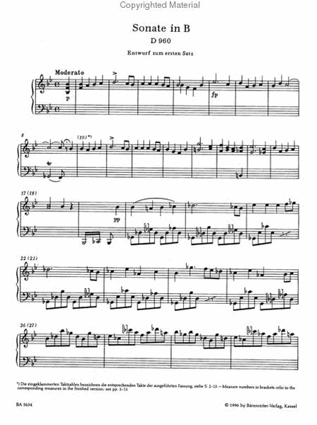 Piano Sonata In Bb Major, D 960