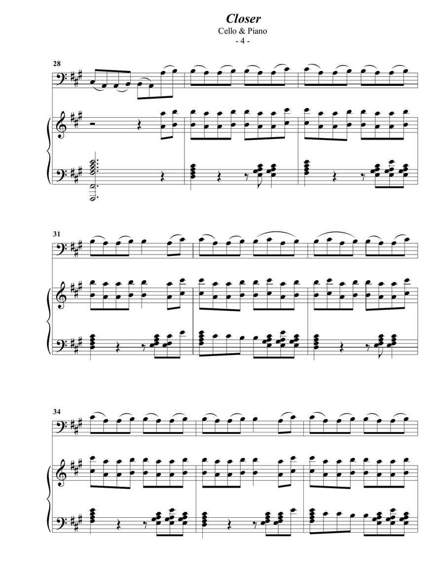 Closer Piano scores gallery preview page 4