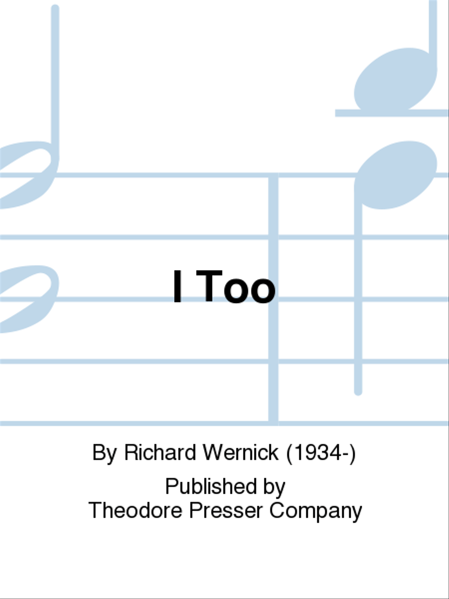 I Too I Too Chamber Music scores gallery preview page 1
