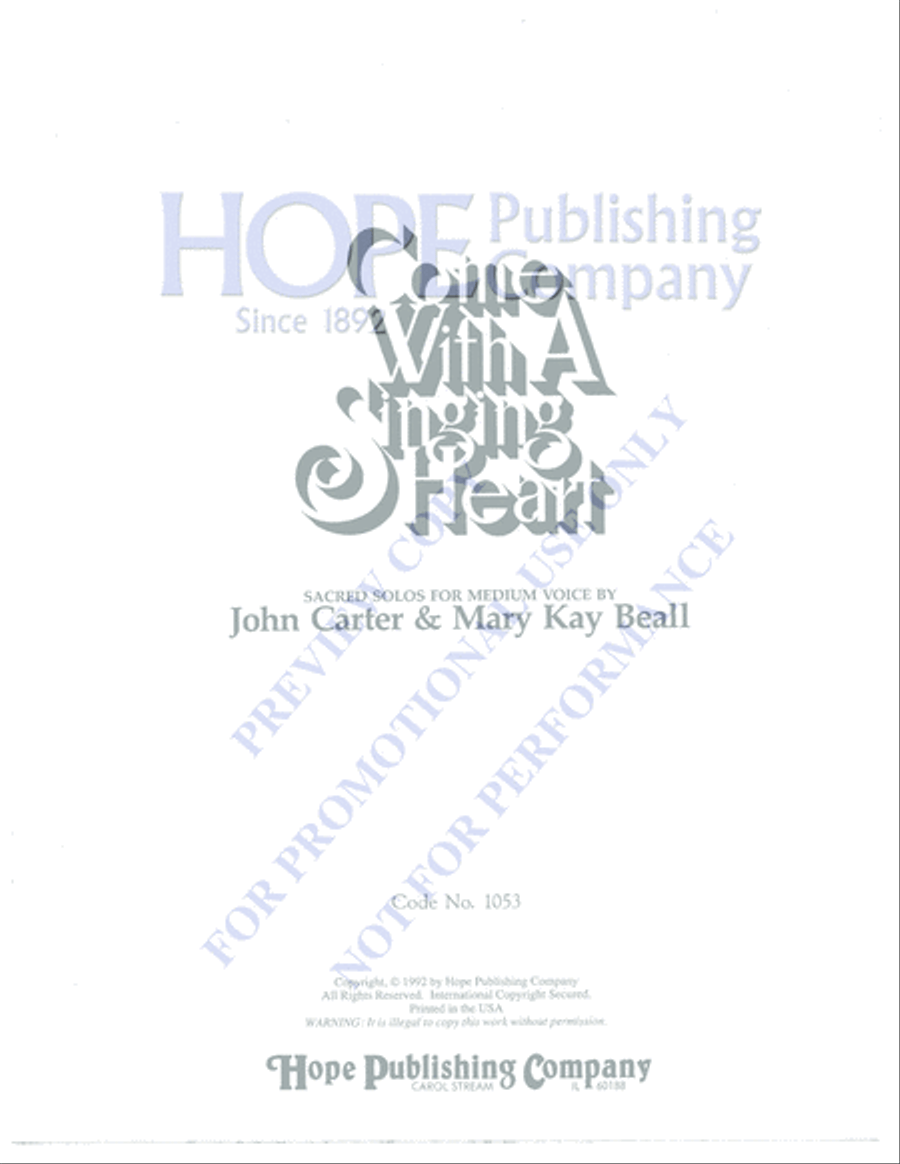 Come with a Singing Heart Voice Solo scores gallery preview page 3