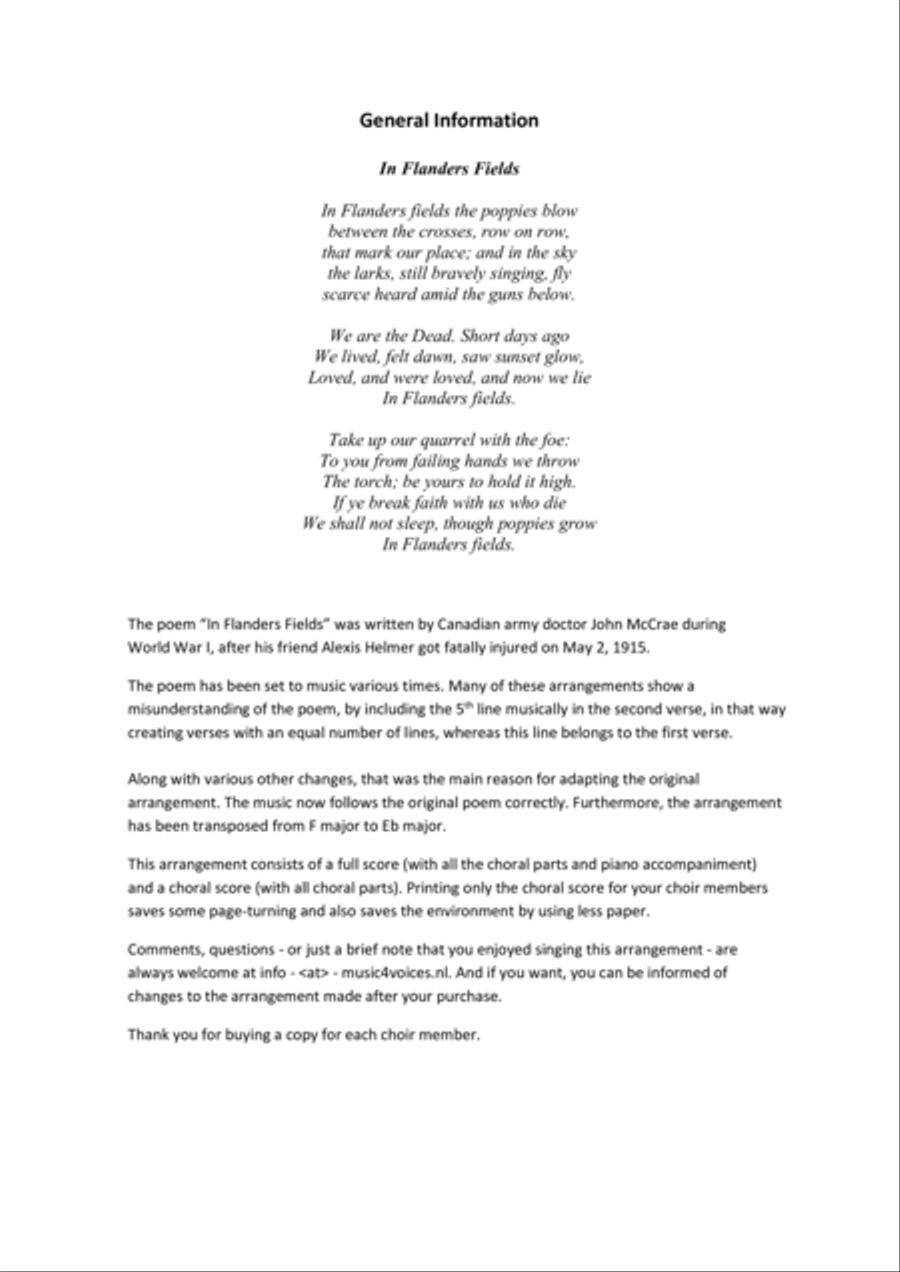 In Flanders Fields 3-Part scores gallery preview page 2