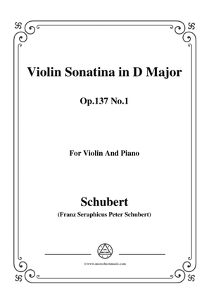 Book cover for Schubert-Violin Sonatina in D Major,Op.137 No.1