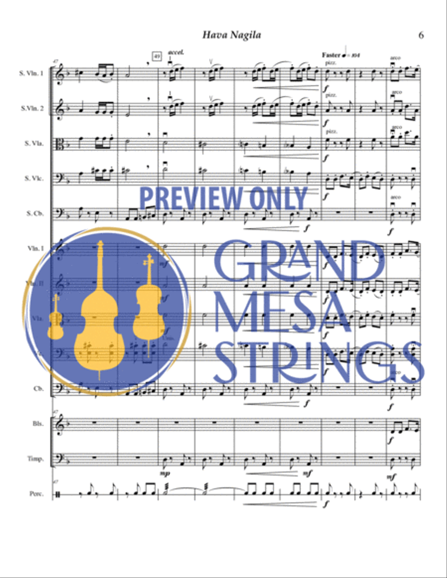 Hava Nagila String Orchestra scores gallery preview page 7