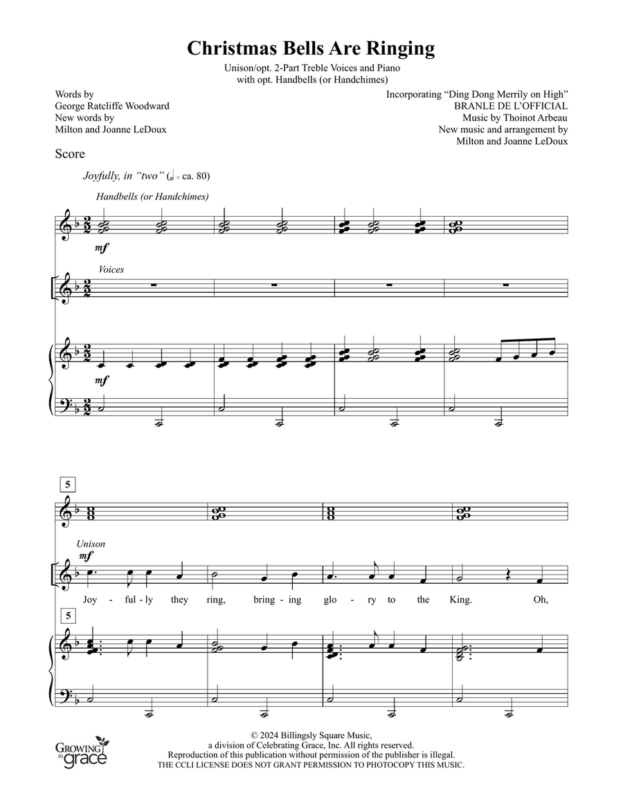Christmas Bells Are Ringing Teacher Resource Unison Choir scores gallery preview page 6