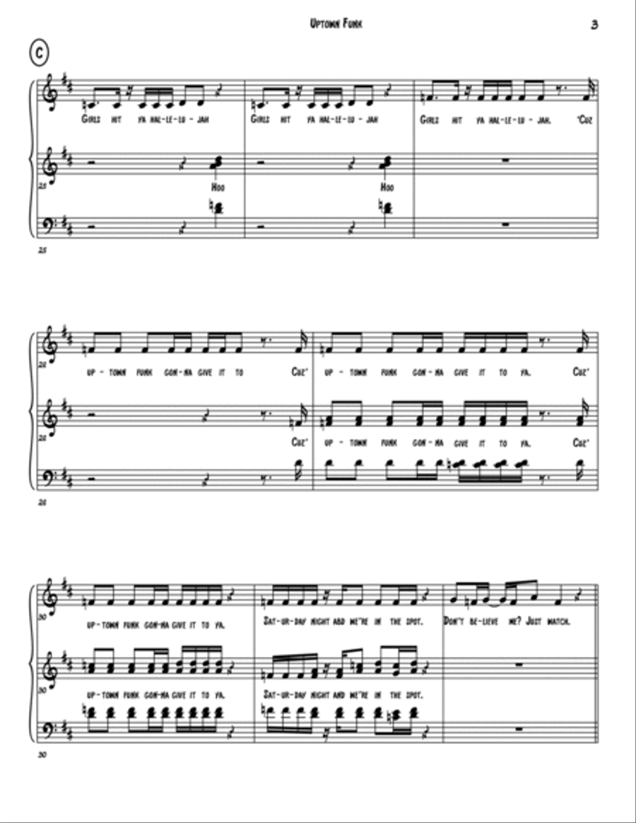 Uptown Funk 4-Part scores gallery preview page 3
