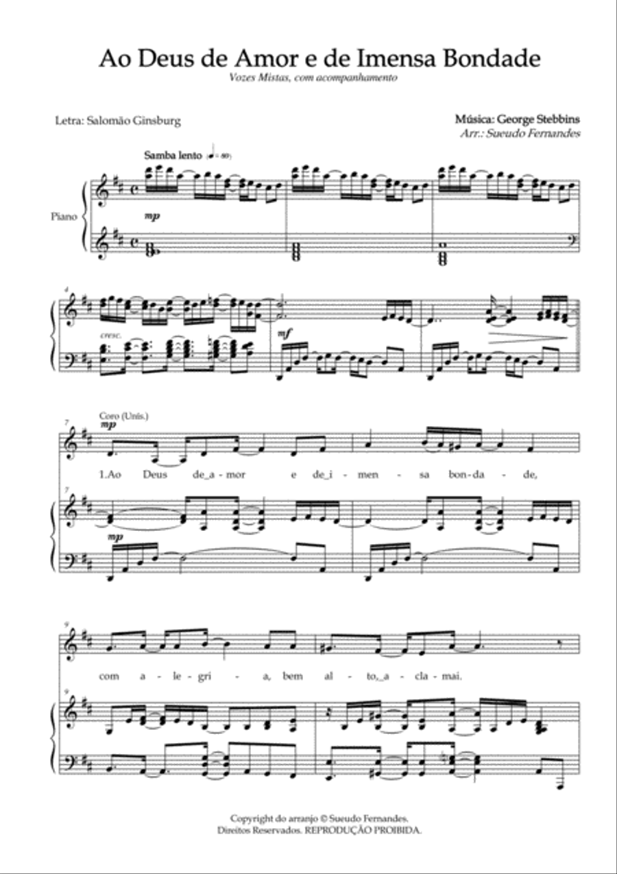 Ao Deus de Amor e de Imensa Bondade 4-Part scores gallery preview page 1