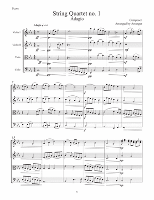 String Quartet No. 1 - II: Adagio