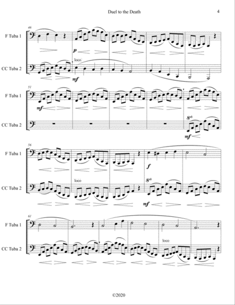 Duel to the Death (Tuba Duet) Brass Duet scores gallery preview page 6