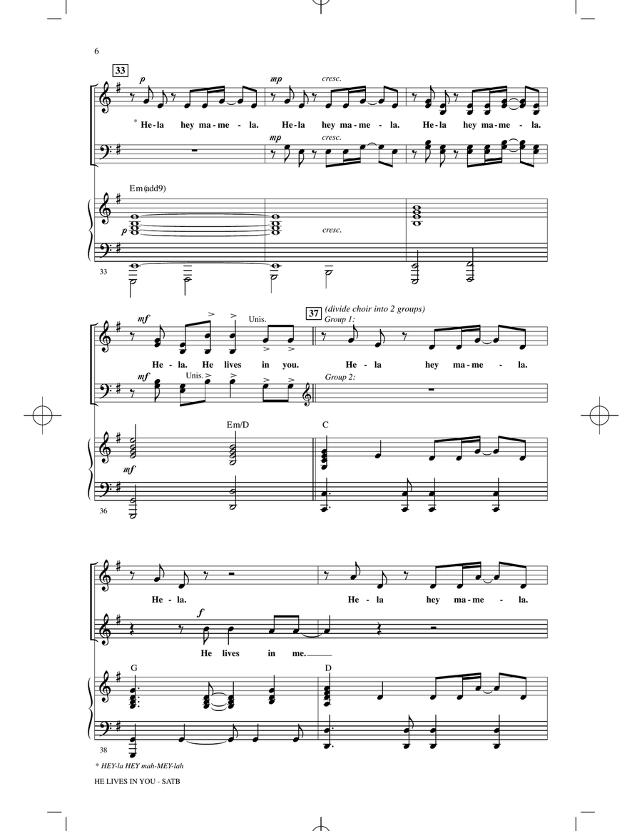 He Lives In You (from The Lion King II: Simba's Pride) (arr. Mark Brymer) 4-Part scores gallery preview page 5