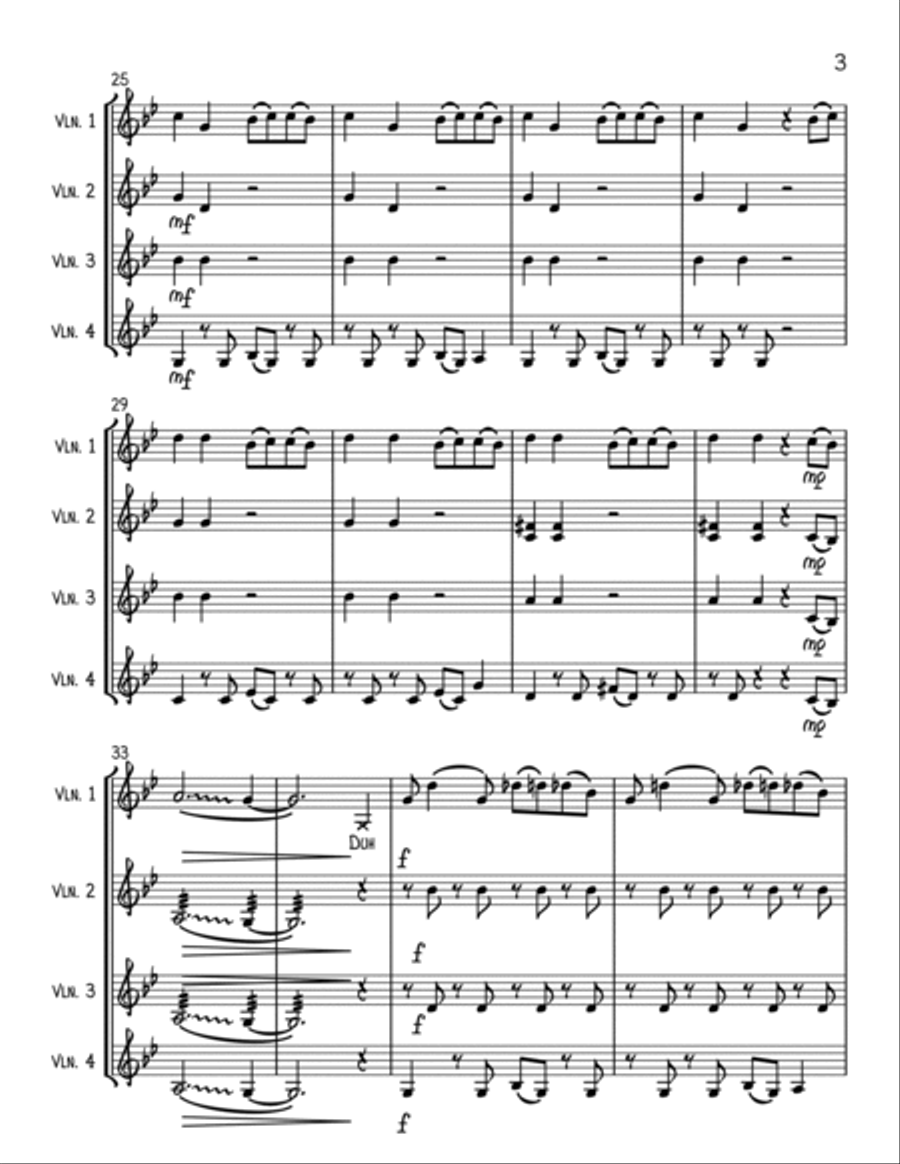 Bad Guy String Quartet scores gallery preview page 3