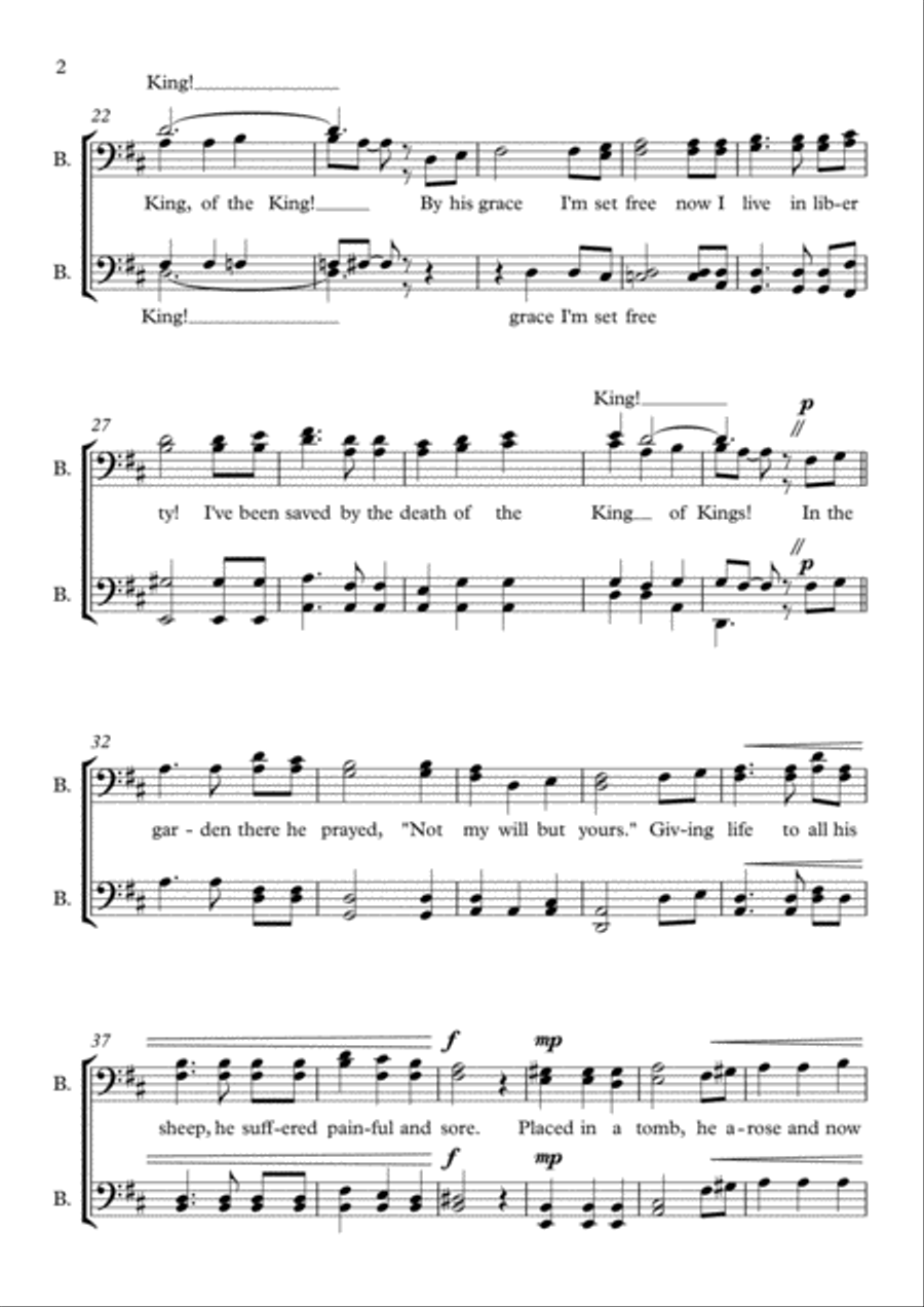 By His Grace I'm Set Free TTBB scores gallery preview page 2