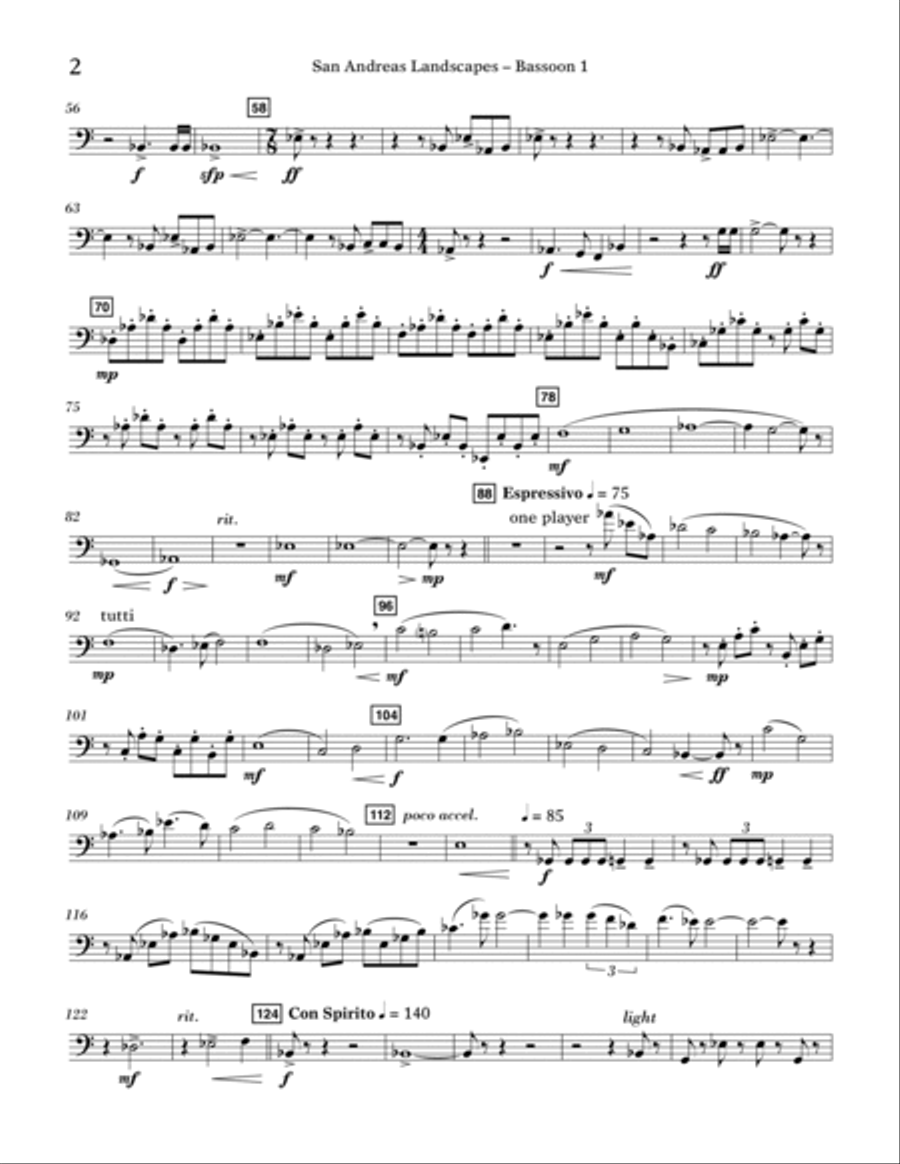 San Andreas Landscapes - Bassoon 1 Bassoon scores gallery preview page 2