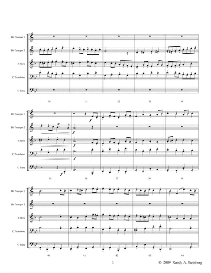 Bouree From The Music For The Royal Fireworks Brass Ensemble scores gallery preview page 6