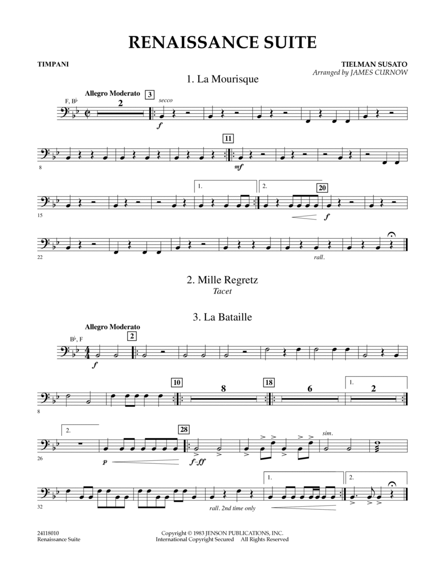 Renaissance Suite - Timpani Concert Band scores gallery preview page 1