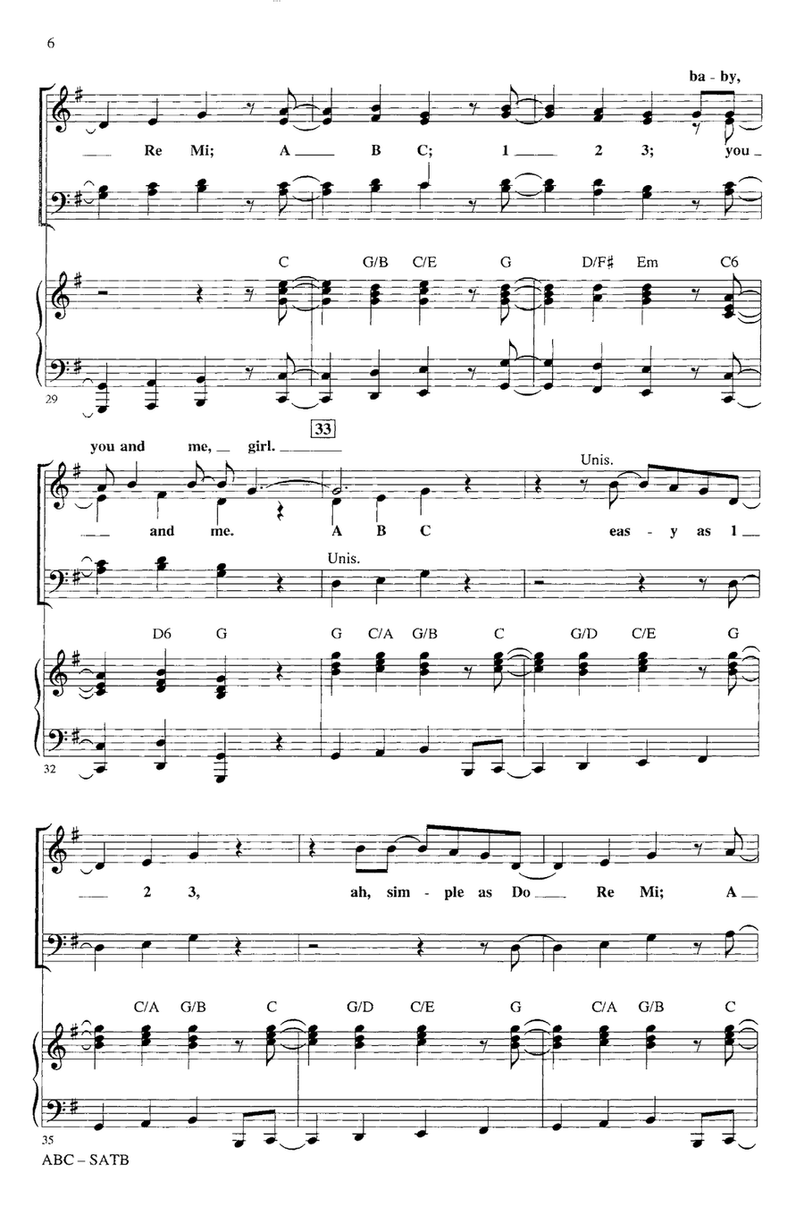 ABC (arr. Roger Emerson) 4-Part scores gallery preview page 4