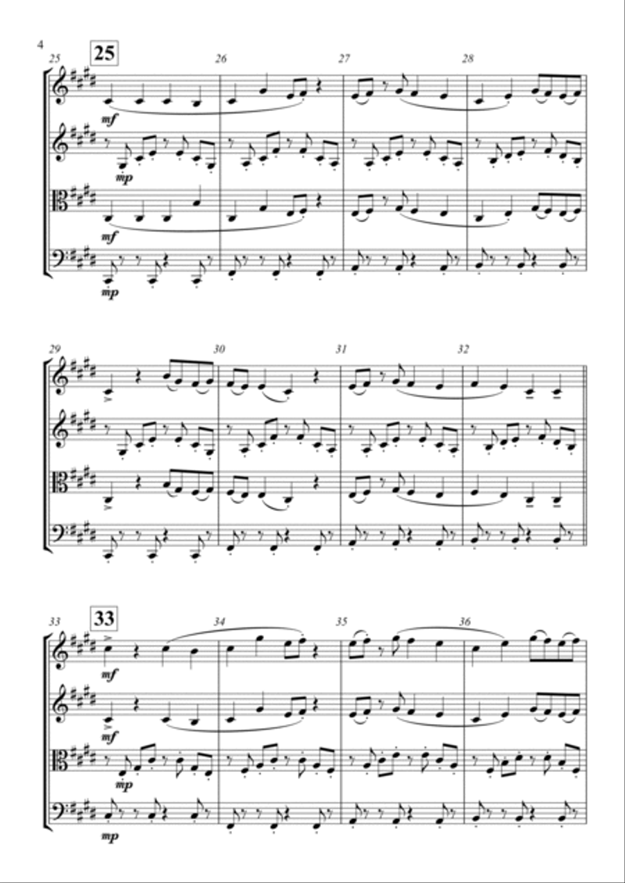 Shape Of You String Quartet scores gallery preview page 4