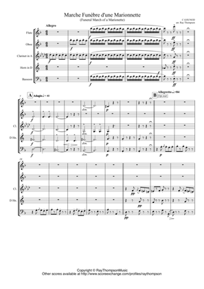 Book cover for Gounod: Funeral March of a Marionette (Marche Funèbre d’une Marionette)(HitchcockTV) - wind quintet