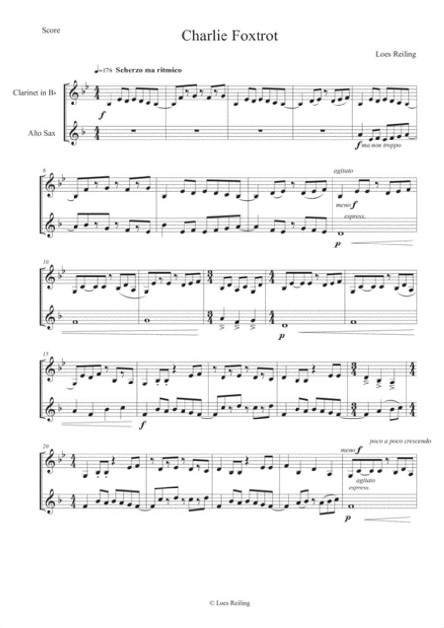 Charlie Foxtrot Charlie Foxtrot Woodwind Duet scores gallery preview page 1
