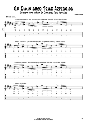 C# Diminished Triad Arpeggios (5 Ways to Play)