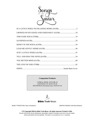 Songs Of The Savior Choral Book