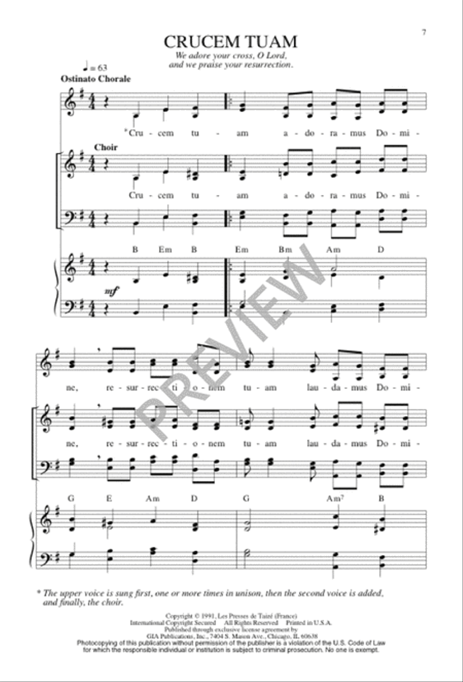 Three Songs for Triduum 4-Part scores gallery preview page 7